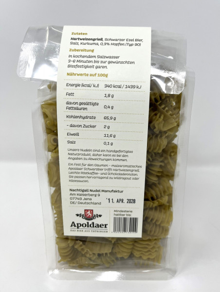 Apoldaer schwarzer Esel Biernudeln